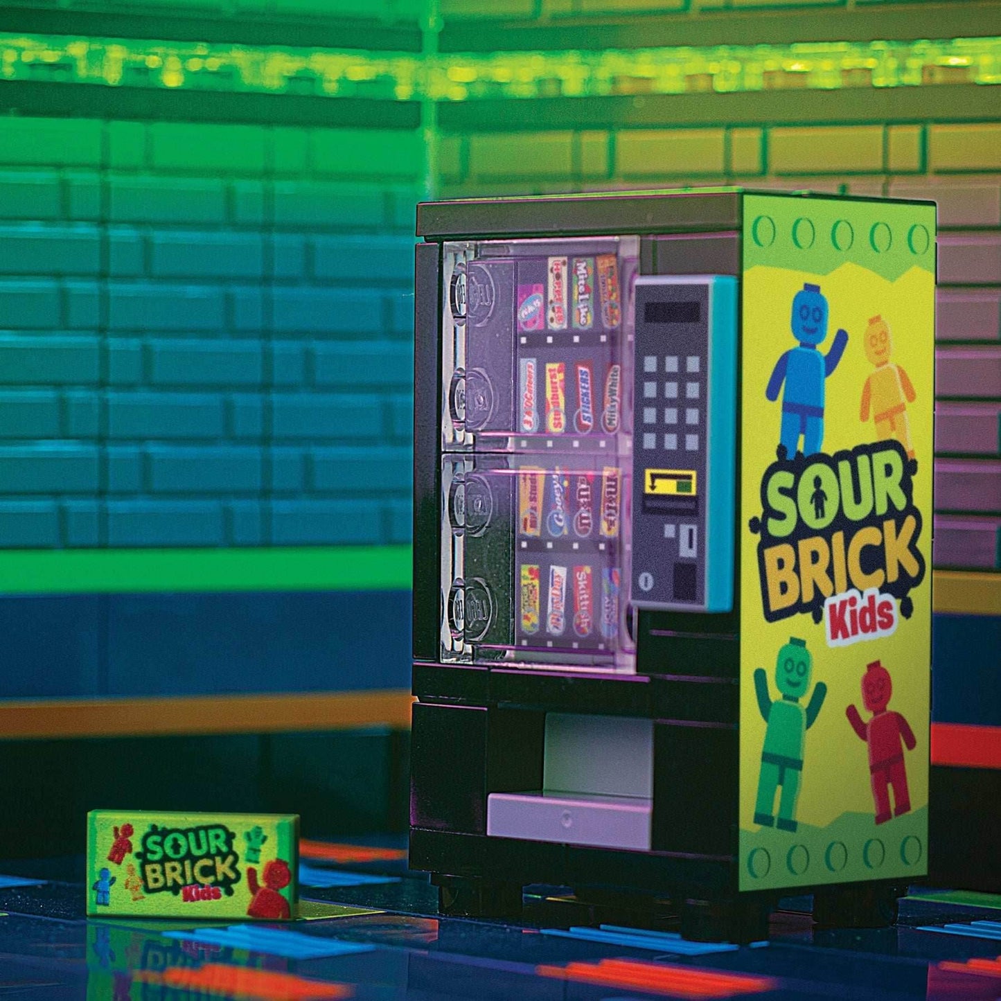 Sour Brick Kids - B3 Customs Candy Vending Machine made using LEGO parts -