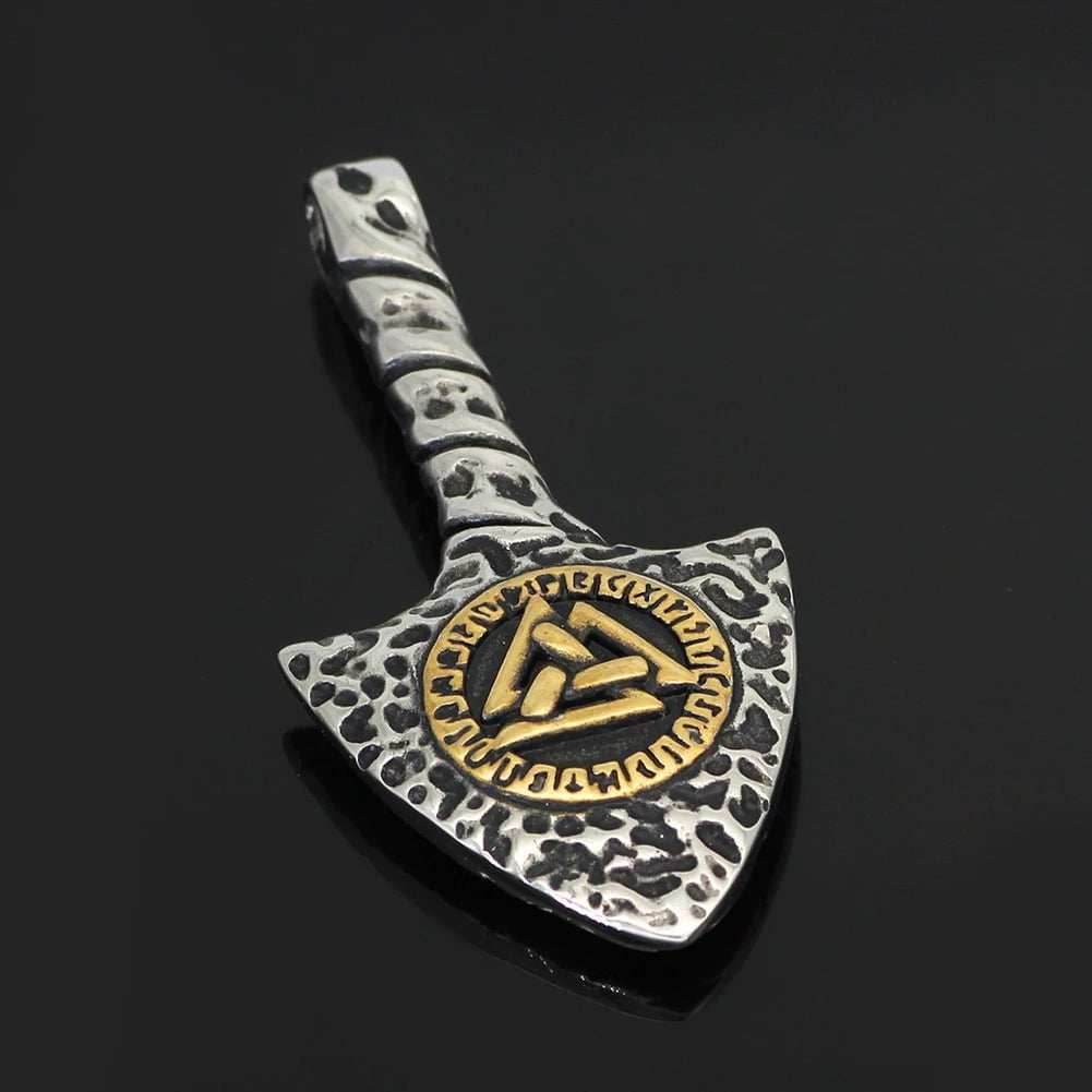 Vikings Runes and Valknut Stainless Steel Necklace -