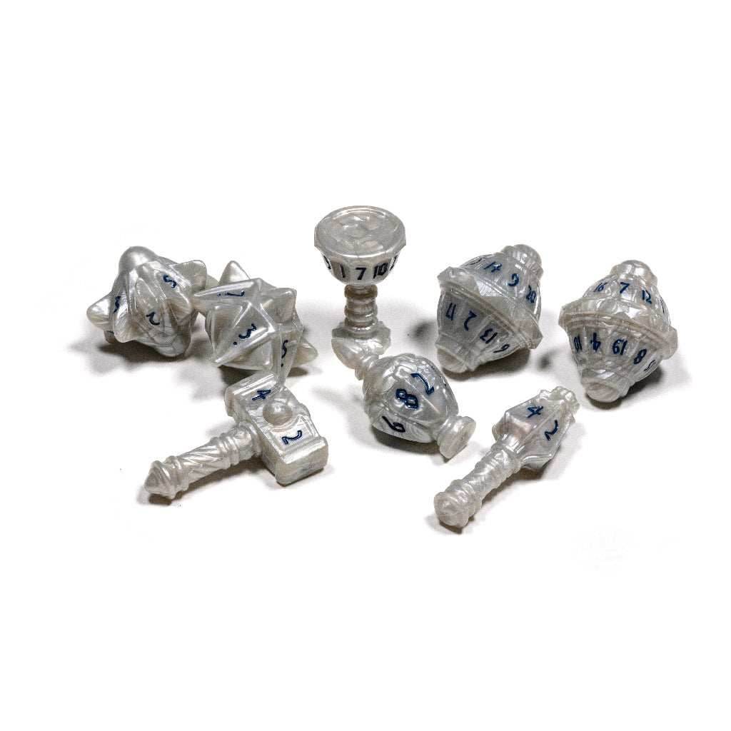 PolyHero Cleric 8 Dice Set - Spirited Steel -