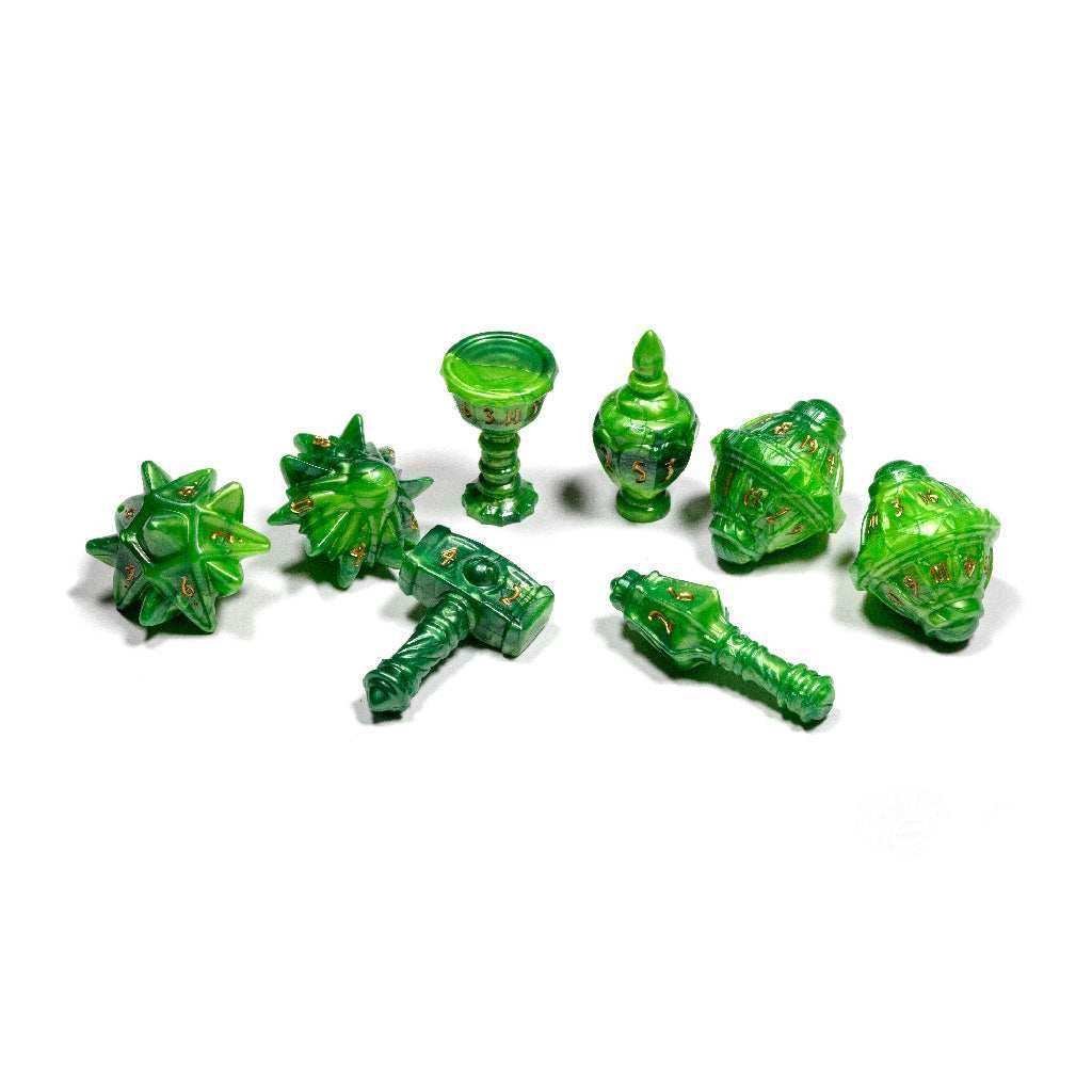 PolyHero Cleric 8 Dice Set - Verdant Viridian -