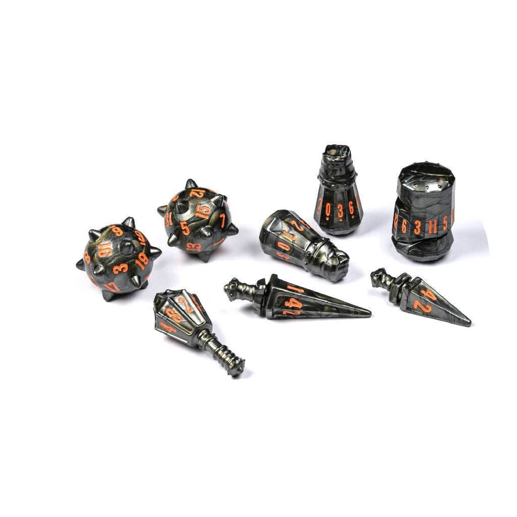 PolyHero Warrior 8 Dice Set - Steel Grey -