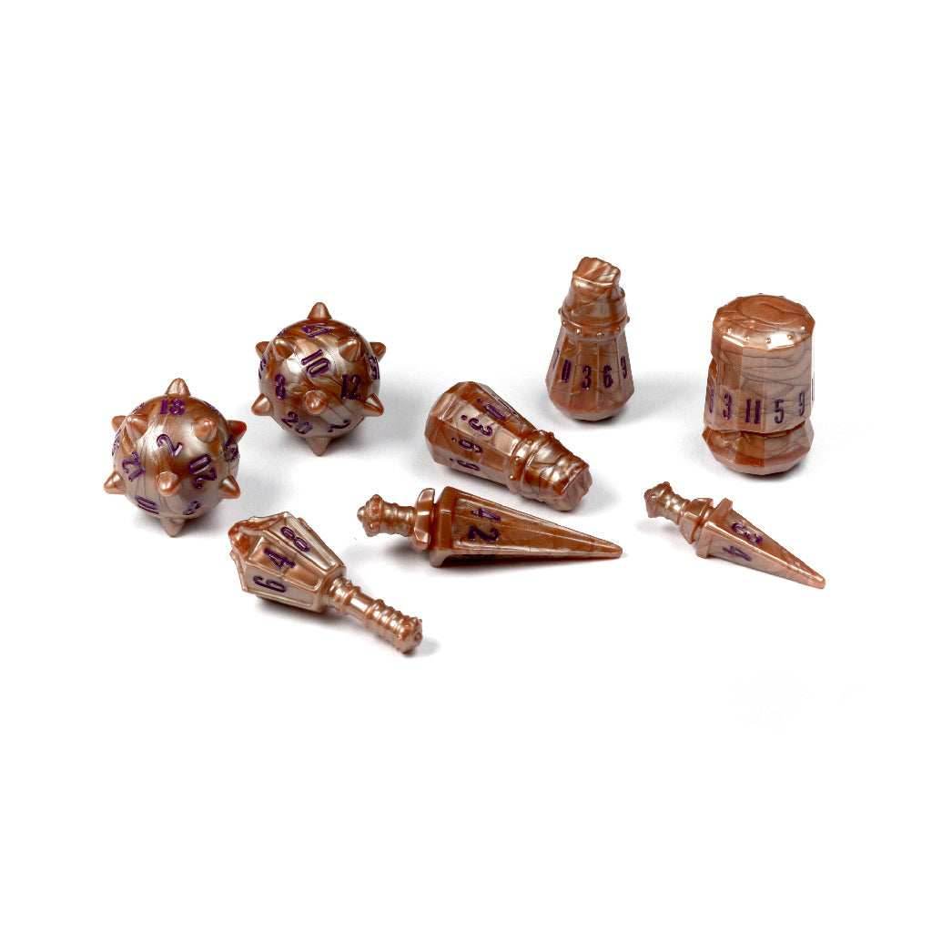 PolyHero Warrior 8 Dice Set - Imperial Bronze -