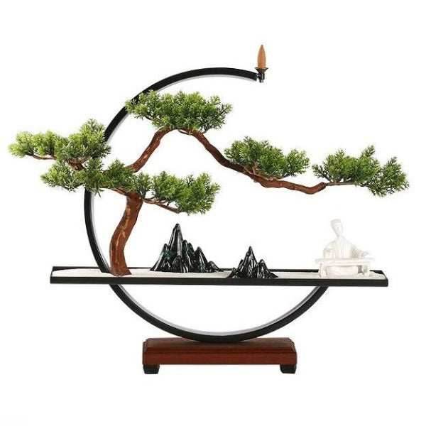 Zen Ring LED Backflow Incense Burner Lamp With Tree -