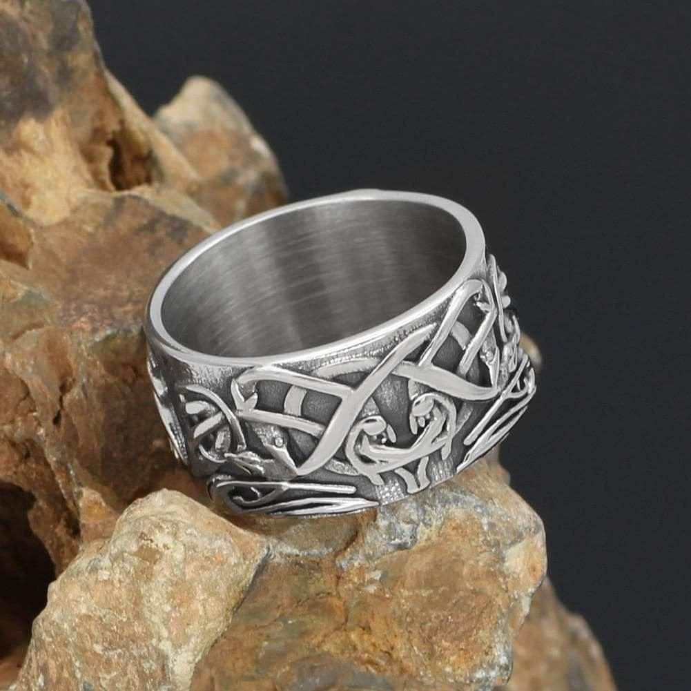 Celtic Ornament Knot Amulet Stainless Steel Ring - 9