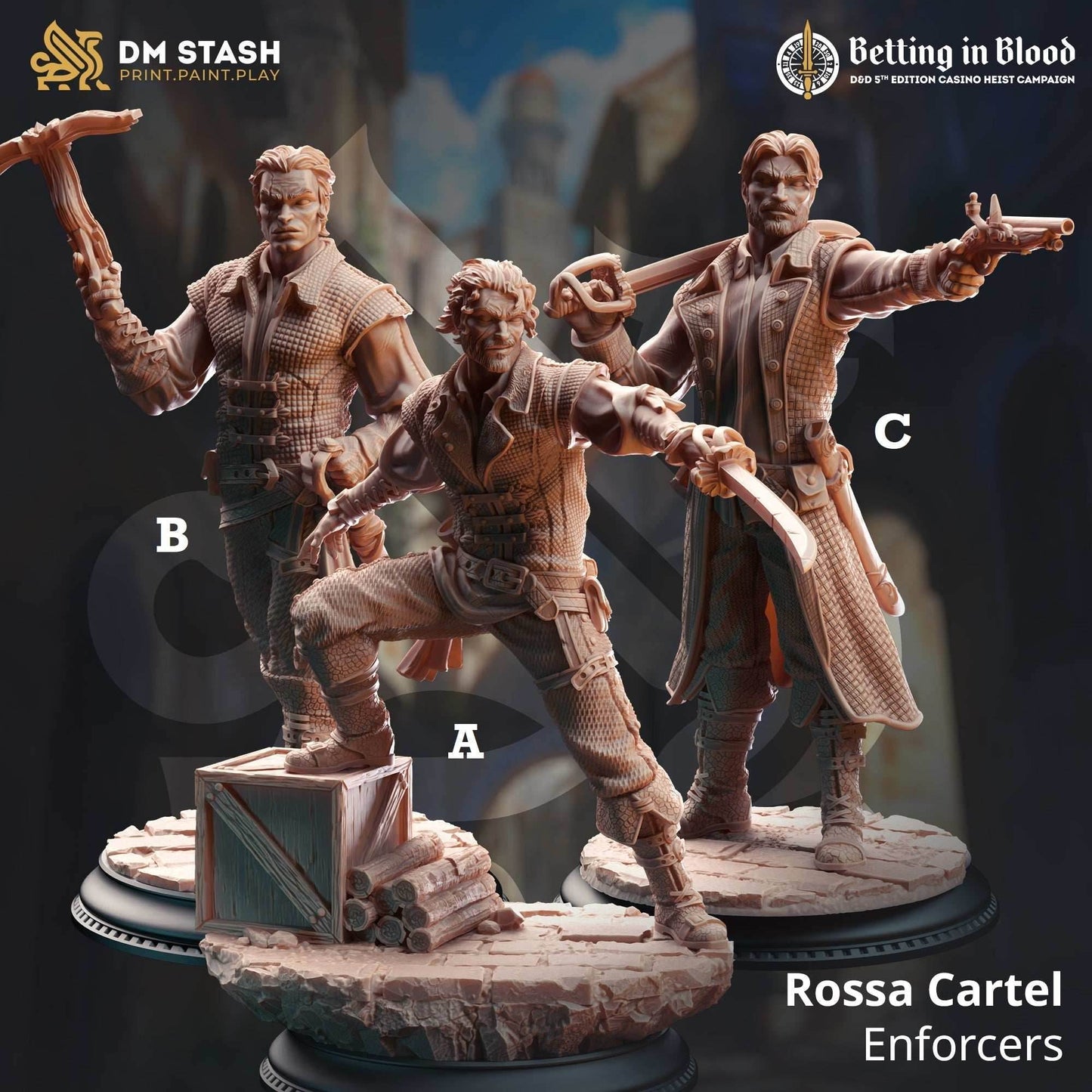 Rossa Cartel Enforcers (Male Human Fighters) - 32mm Scale / A