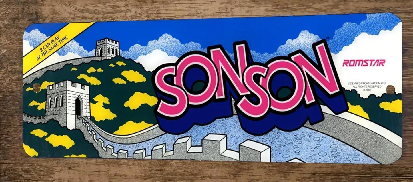 Son Son Arcade Video Game 3x12 Metal Wall Sign Marquee Banner Poster