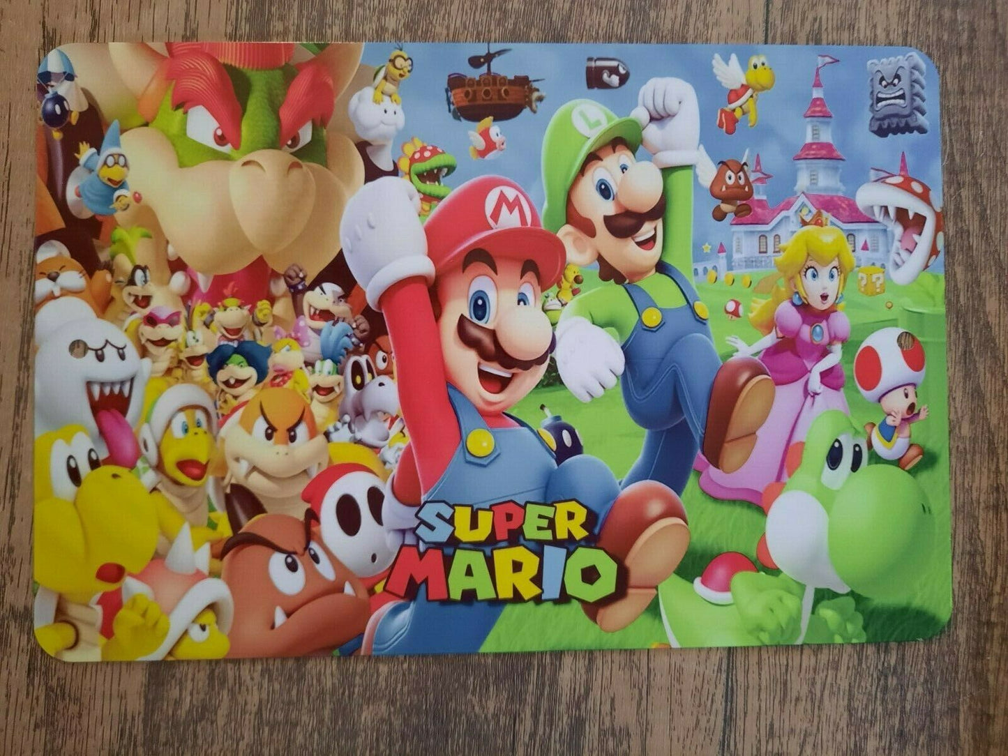 Super Mario and Friends 8x12 Inch Metal Wall Sign #1 Retro 80s Style