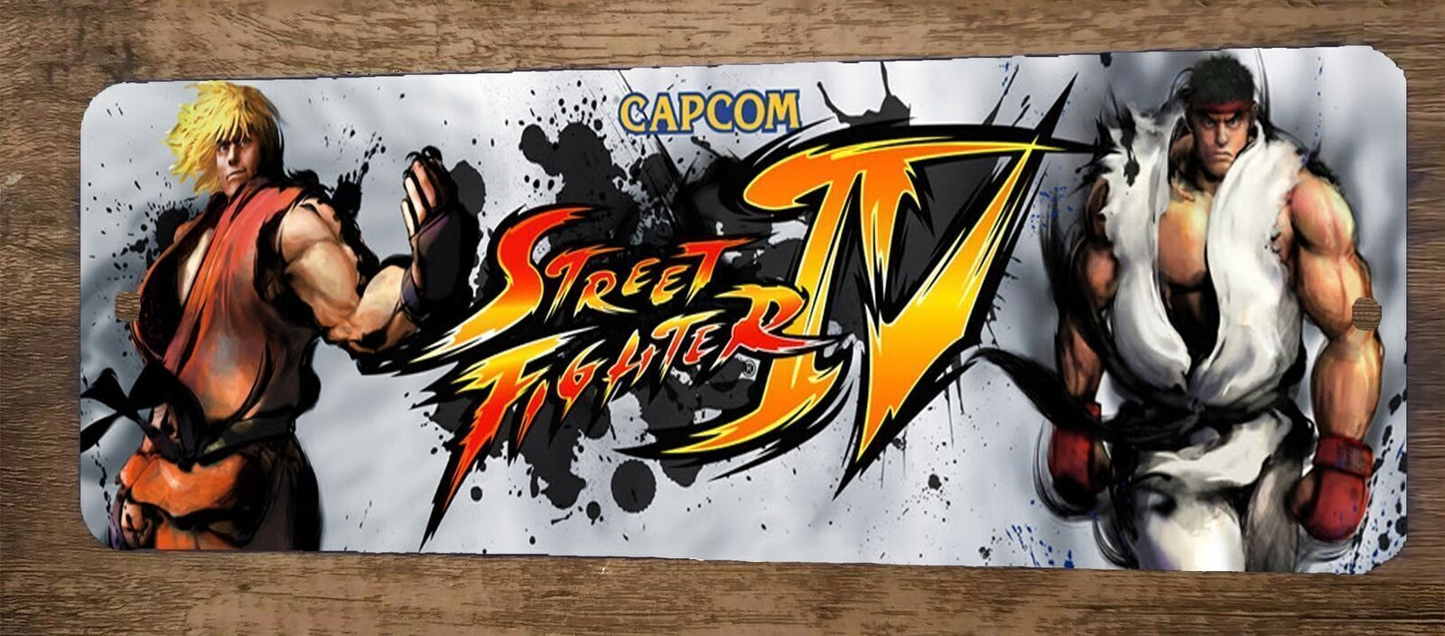 Street Fighter 4 Arcade 3x12 Metal Wall Video Game Marquee Banner Sign