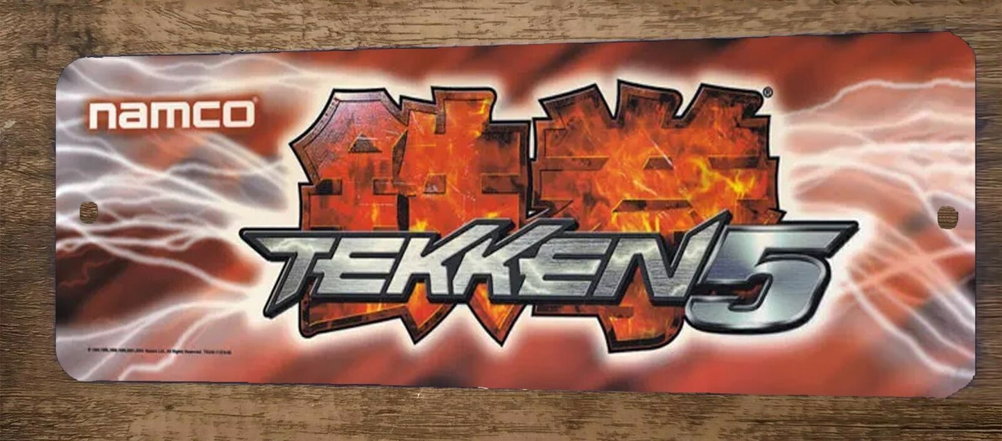 Tekken 5 Arcade 3x12 Metal Wall Video Game Marquee Banner Sign
