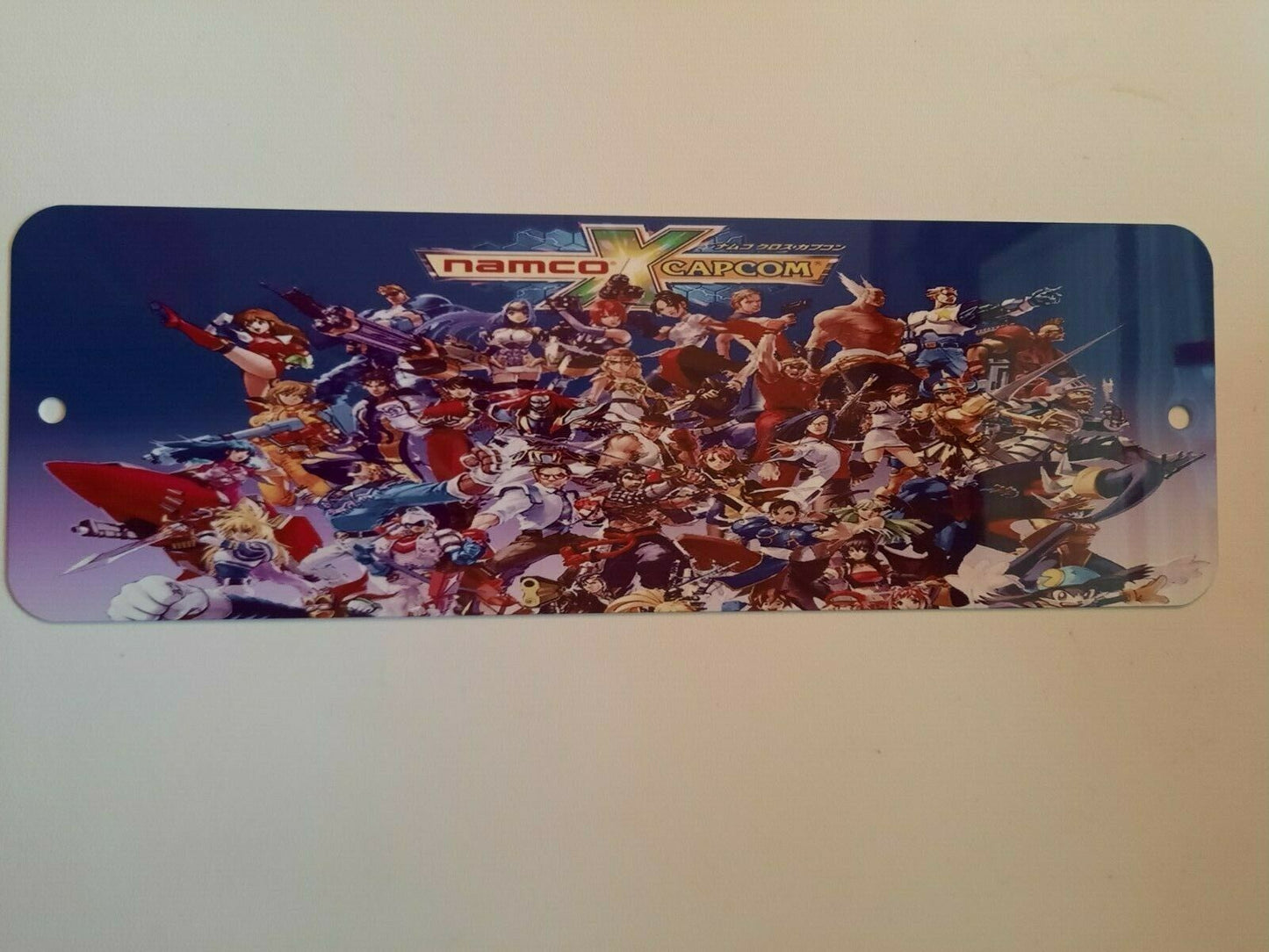 Namco X Capcom Arcade 4x12 Inch Metal Wall Sign for Fighting Video Games