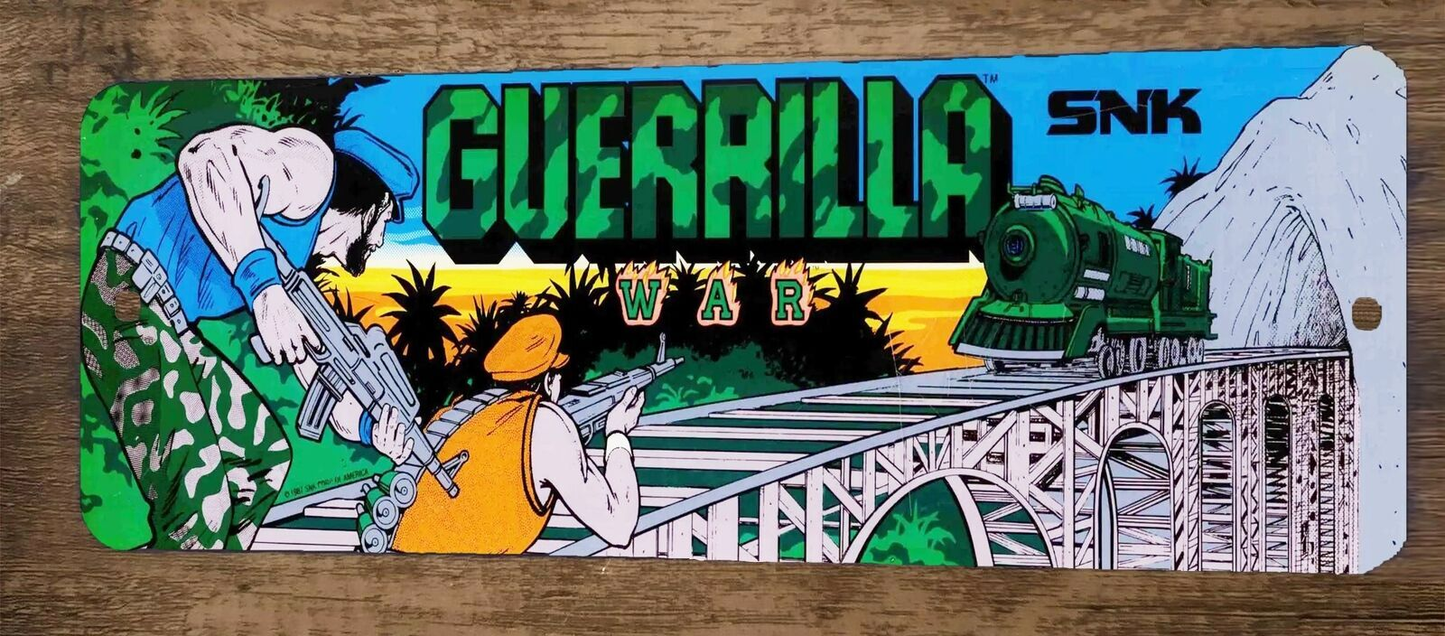 Guerilla War Arcade Video Game 3x12 Metal Wall Sign Marquee Banner Poster