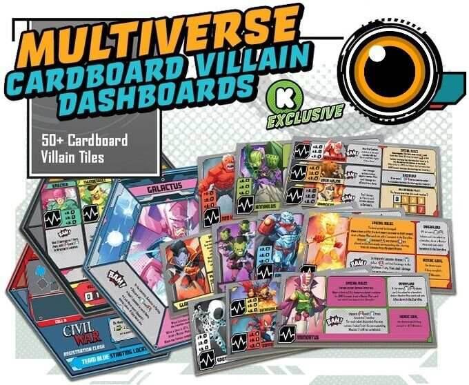 Marvel United: Multiverse Carboard Villain Dashboards - Kickstarter Exclusive -