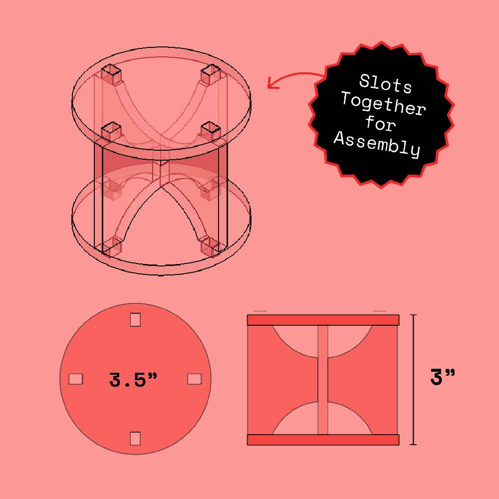 Flat Display Stand - 3 inch