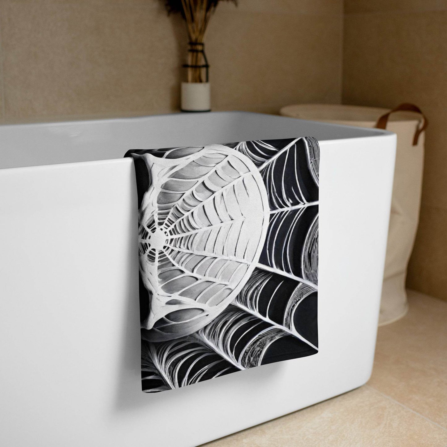 Spider Web Skull Towel -