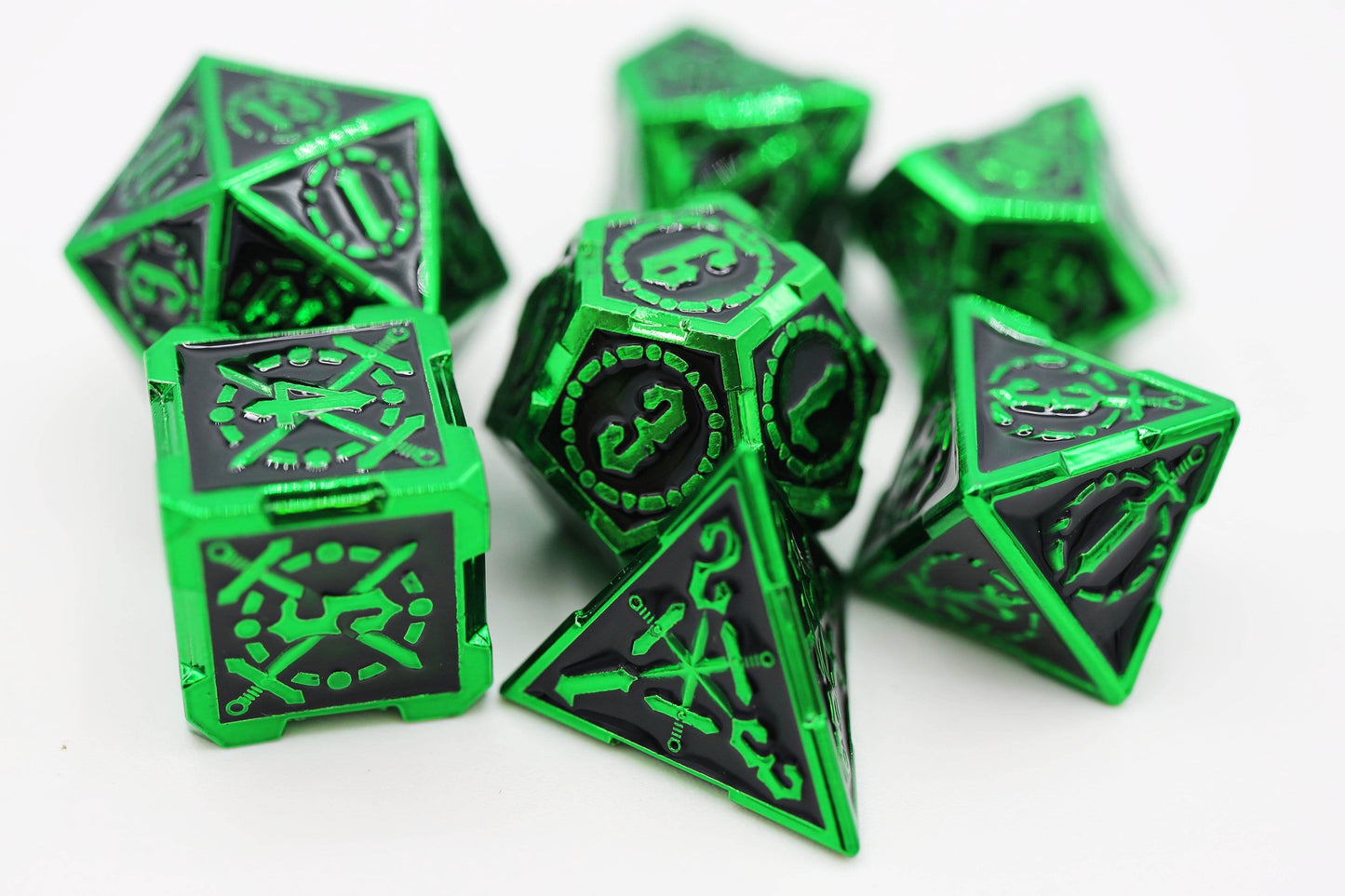 Crossed Swords: Sword of Darkness - Metal RPG Dice Set -