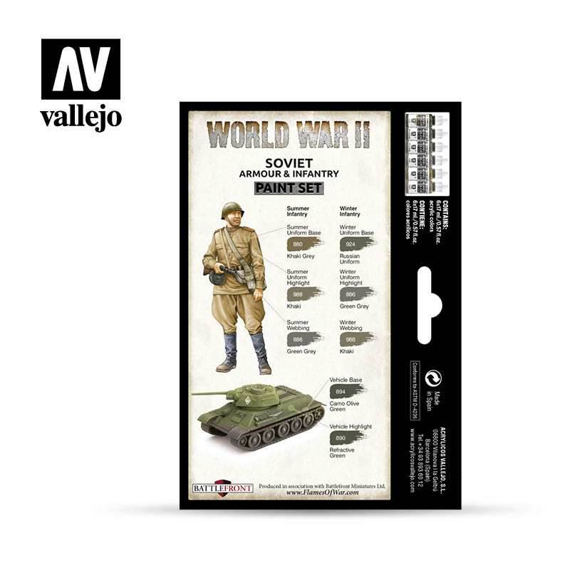 Model Color: WWII Paint Set - Soviet Armour & Infantry -