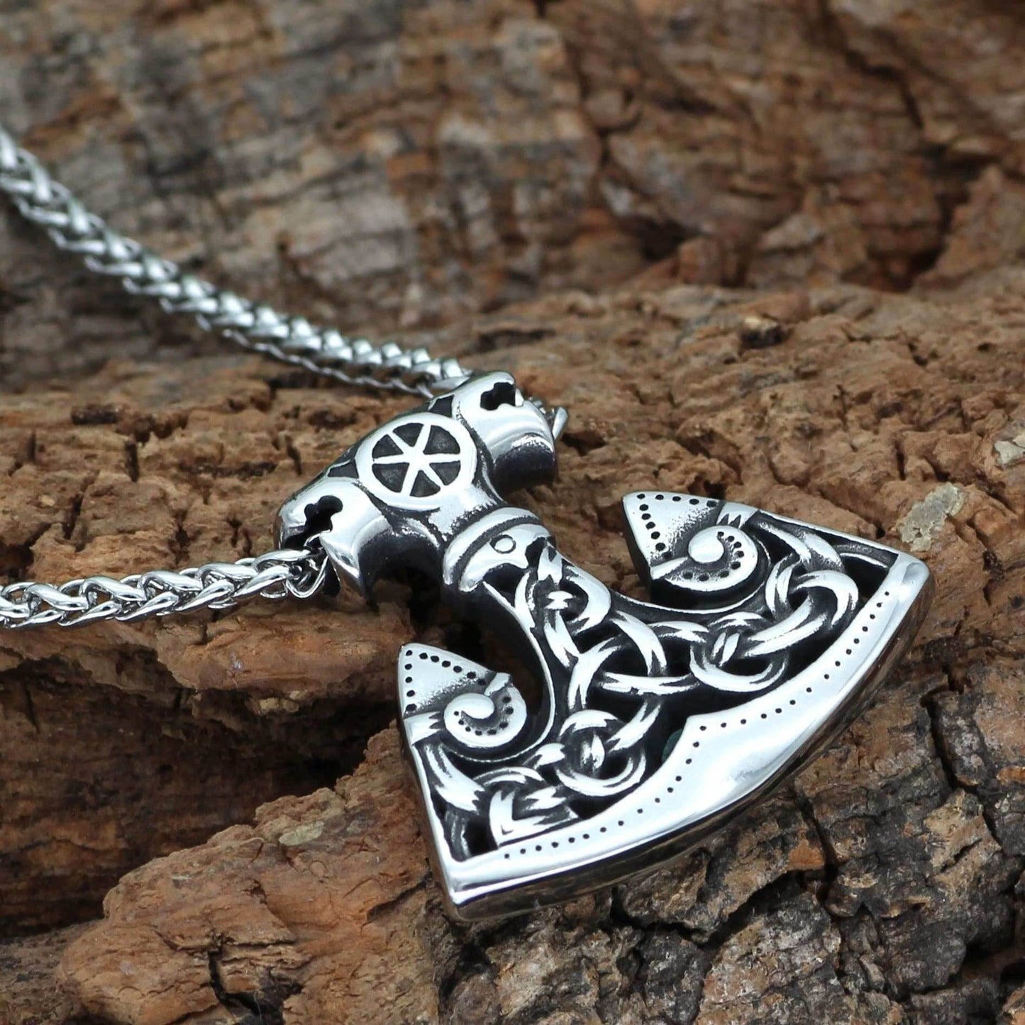 Vikings North Wind Wolf Stainless Steel Pendant Necklace -