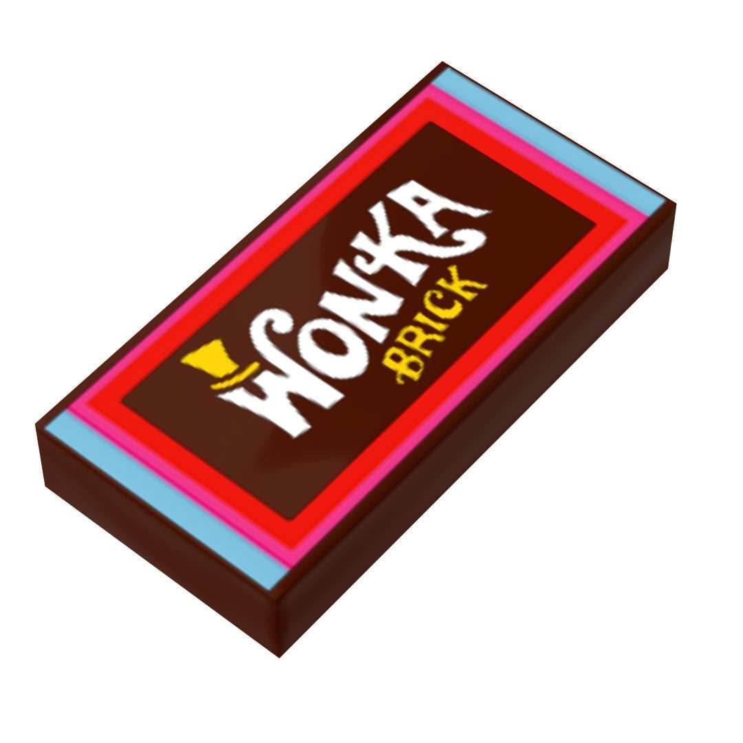 Wonka Brick - Custom Printed 1x2 Tile made using LEGO part -