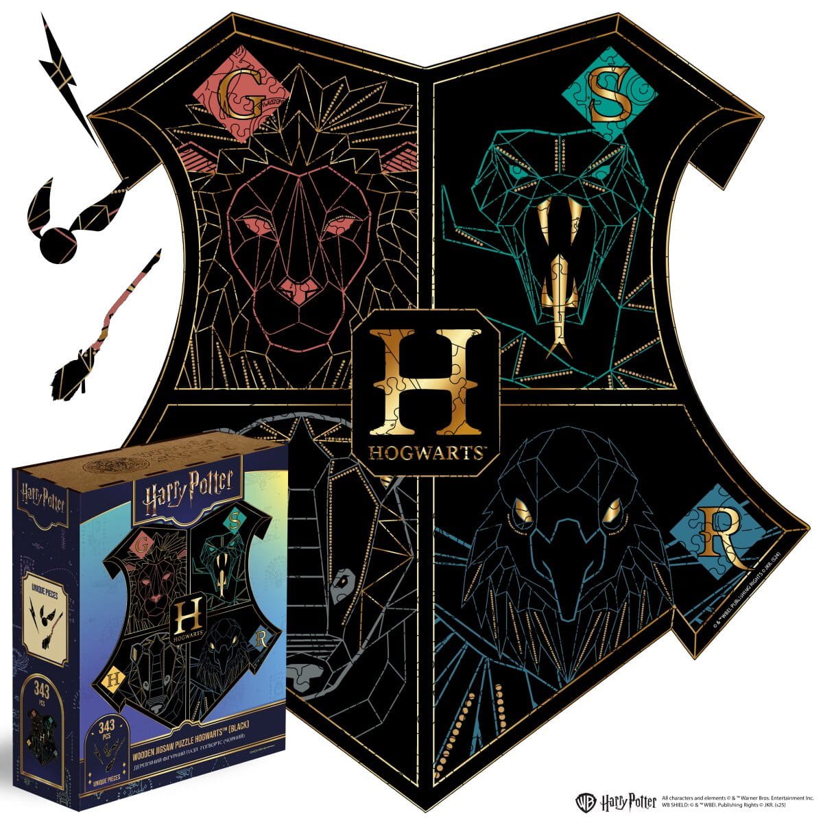 Wooden jigsaw classic puzzle Harry Potter Hogwarts™ (Black)