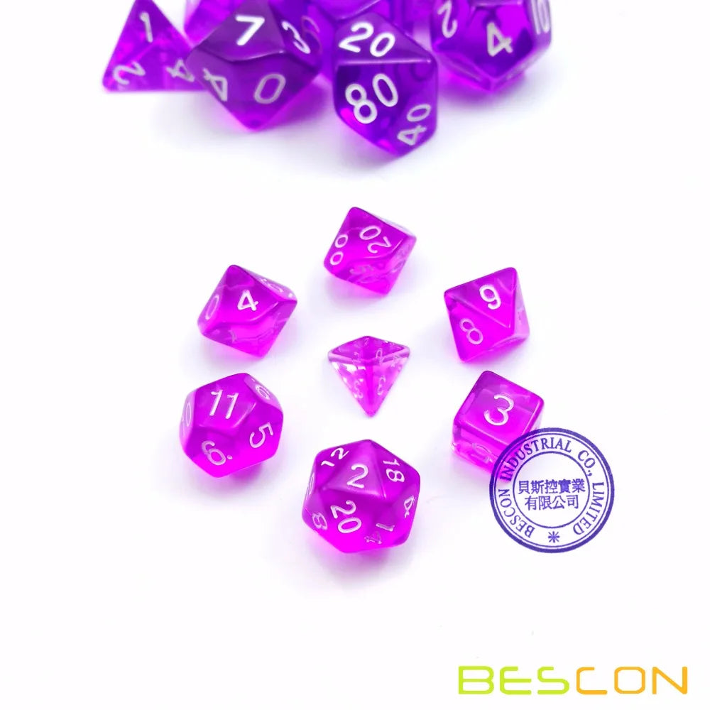 Mini Acrylic, Resin Dice like the real size but smaller.