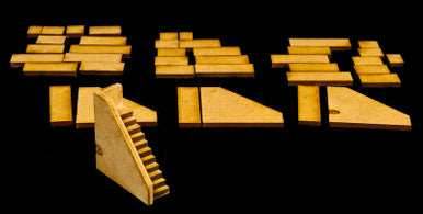 Stairs - 4 Per Kit (MDF) - 15MMDF047 - 