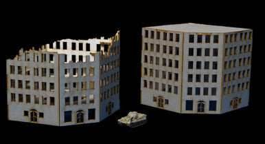 6mm European Corner Building and Ruined Version - 285CSS016 - 