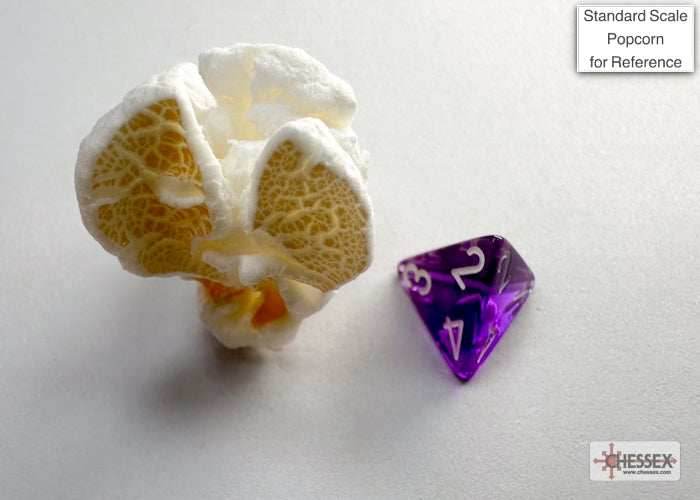 Translucent Purple/white Mini-Polyhedral 7-Die Set (Mini Poly Release 3) - 