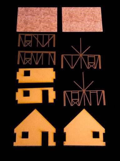 One Story Small Half Timber House (MDF) - 15MMDF301 - 