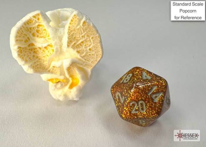 Glitter Gold/silver Mini-Polyhedral 7-Die Set (Mini Poly Release 3) - 