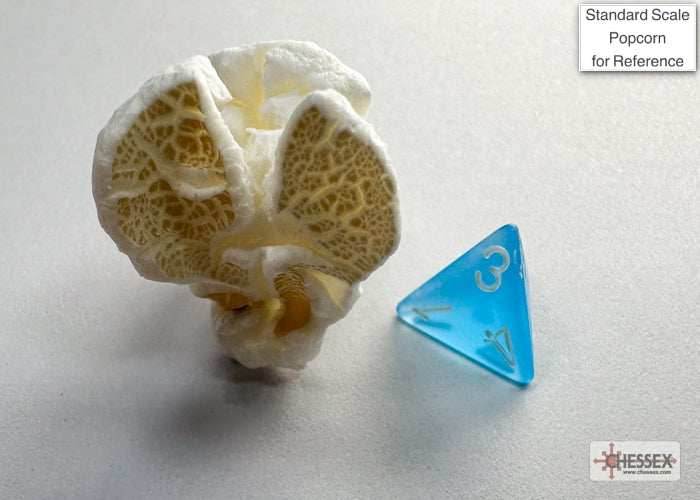 Frosted Caribbean Blue/white Mini-Polyhedral 7-Die Set (Mini Poly Release 3) - 