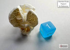 Frosted Caribbean Blue/white Mini-Polyhedral 7-Die Set (Mini Poly Release 3) - 