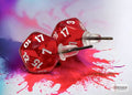 Stud Earrings Translucent Red Mini-Poly d20 Pair - 