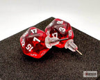Stud Earrings Translucent Red Mini-Poly d20 Pair - 