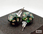 Stud Earrings Scarab® Jade Mini-Poly d20 Pair - 