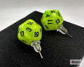 Stud Earrings Vortex® Bright Green Mini-Poly d20 Pair - 