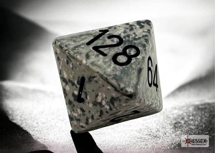 Speckled Andesite 8-Sided Doubling Cube | 1-128 Backgammon Type Novelty Dice - 