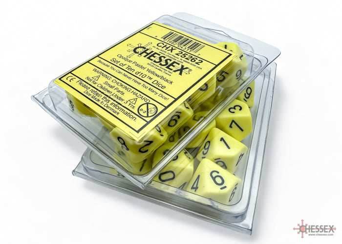 Opaque Pastel Yellow/back | 7-Dice, 16mm, 12mm, d10s by Chessex - 7-Dice Set
