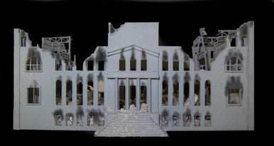 6mm WWII Government Building, Ruined (Matboard) - 285CSS034-1 - 