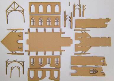 15mm Ruined Church/Cathedral (MDF) - 15MMDF351 - 