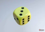 Chessex Opaque 16mm Pipped d6 Standard Dice Collection - Classic Colors - Available Individually - Pastel Yellow