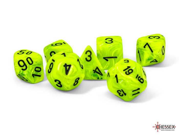 Vortex Mega-hedral Bright Green/black 7-Die Set - 