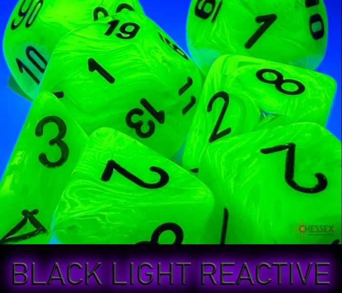Vortex Mega-hedral Bright Green/black 7-Die Set - 