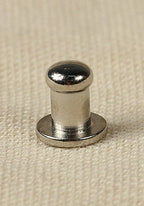 Button Rivet 5x, 7,6 x 4,5mm, M3, Brass/Nickel