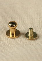 Button Rivet 5x, 9,5 x 6,2mm, M3, Brass/Gold