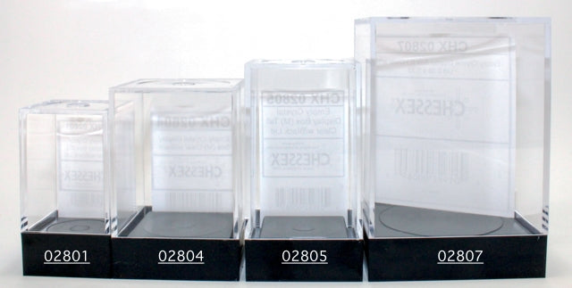 Empty Crystal Display Box (S) Clear w/Black Lid {1.75"x 1.25"x 1.25"} (44.5 mm x 31.75 mm x 31.75 mm) Used for Metallic 16mm d6 Pair