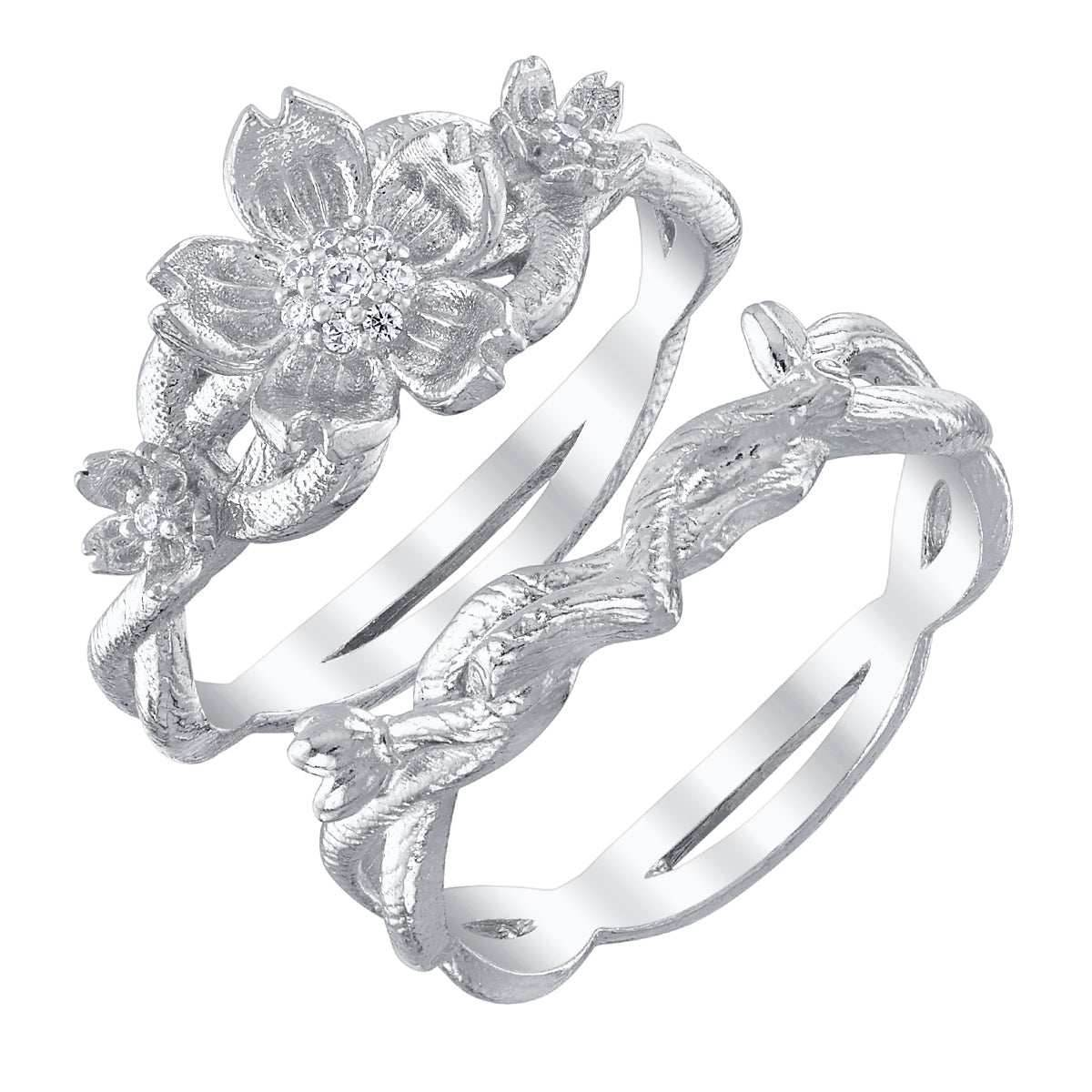Disney X RockLove DISNEY MULAN Mulan Cherry Blossom Stacker Rings - Rose Gold Plated / Size 5
