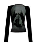 'Angles' Dark Mesh See-Through Prints Shirts