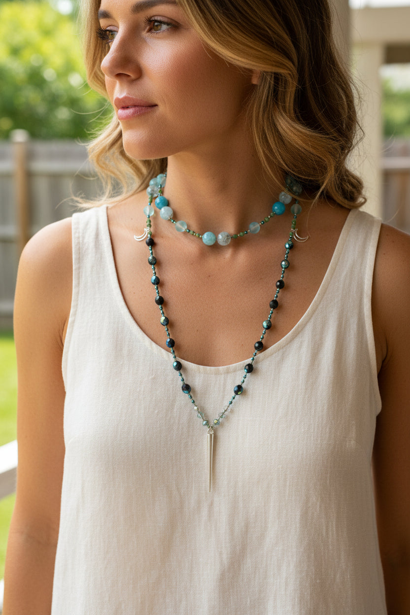 Seaside Moonglow Long Necklace