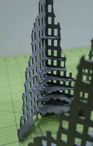 6mm Tall Ruined City Buildings (Matboard) - 285CSS056 - 