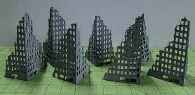 6mm Tall Ruined City Buildings (Matboard) - 285CSS056 - 